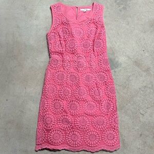 BODEN Women's Pink Organza Embroidered Mini Sleeveless Dress WH671 US Size 8R